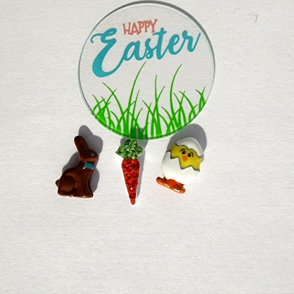 SOLD Origami Owl Easter Spring Set - Easter Plate & Hop To It Charm Set